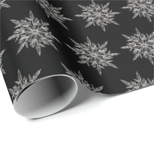 Elegant Snowflake Ice Crystal Xmas Wrapping Paper