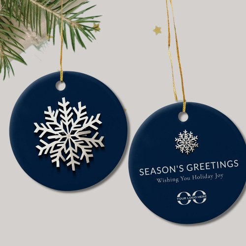 Elegant Snowflake Logo Ornament