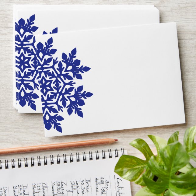 Elegant Snowflake (Midnight) Envelope (Stacked)