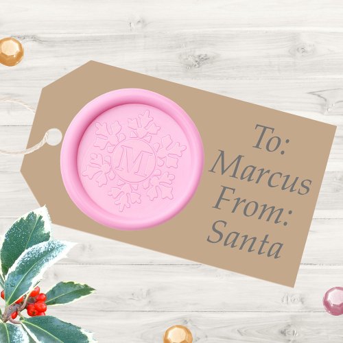 Elegant Snowflake Monogram Christmas Family Wax Seal Stamp