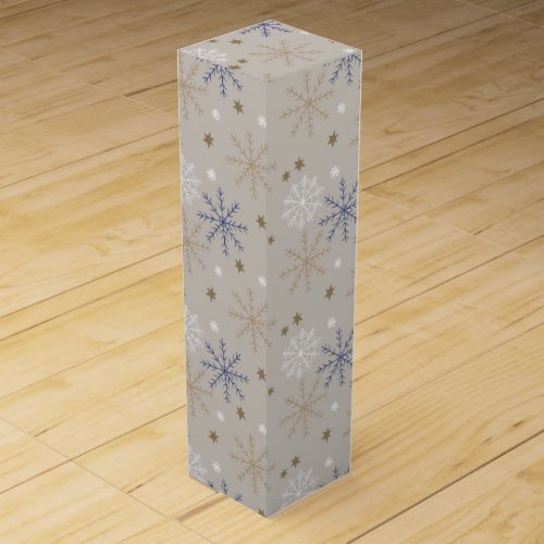 Elegant Snowflake Pattern Beige  Wine Box