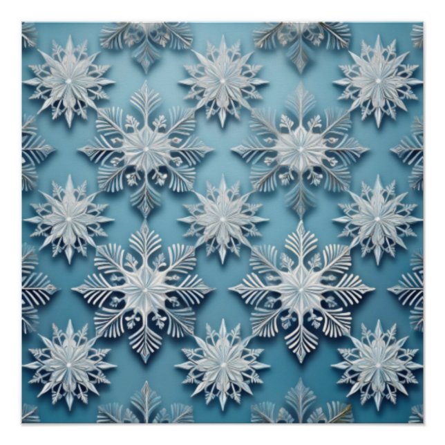 Elegant Snowflake Pattern Poster (Front)