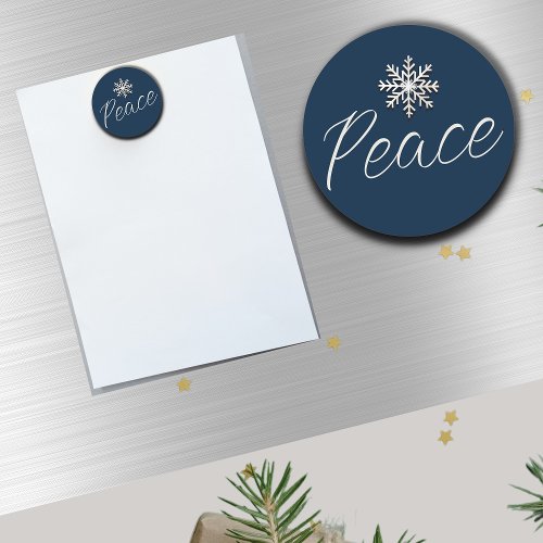Elegant Snowflake Peace Magnet