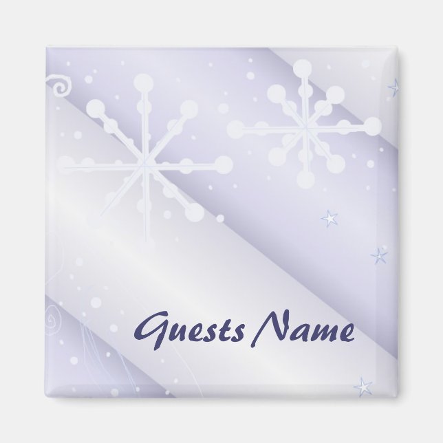 Elegant Snowflake Place Holder Magnet (Front)