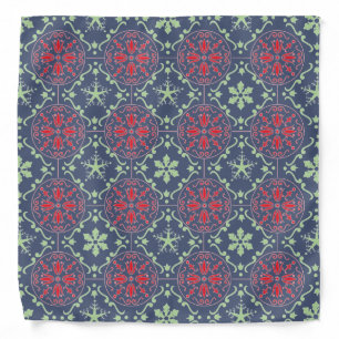 Elegant Snowflake Red Green Blue Pattern Bandana