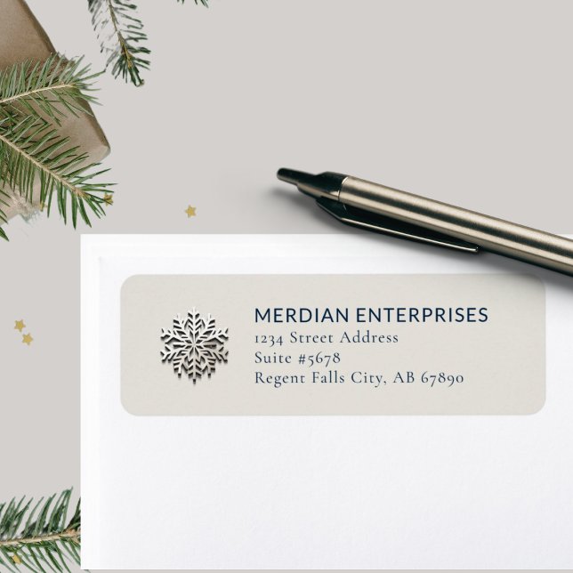 Elegant Snowflake Return Address Label (Creator Uploaded)