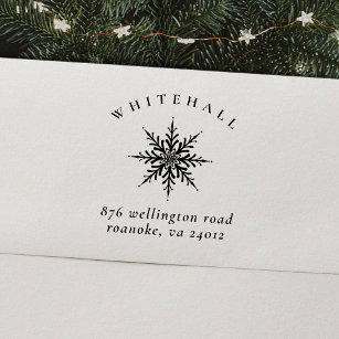 Elegant Snowflake Return Address Rubber Stamp