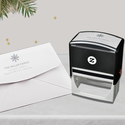 Elegant Snowflake Return Address Stamp