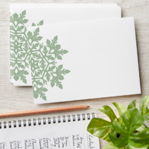 Elegant Snowflake (Sage Pine) Envelope