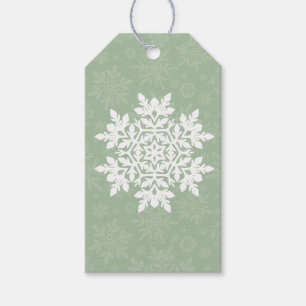 Elegant Snowflake (Sage Pine) Gift Tags