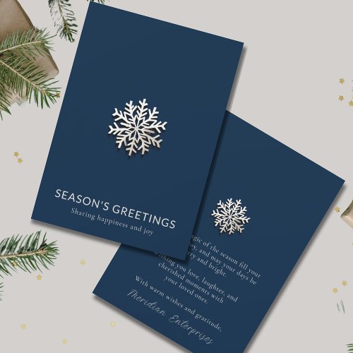 Elegant Snowflake Seasons Greetings Card