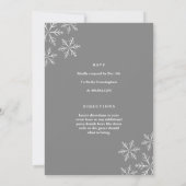 Elegant Snowflake silver winter party Invitation (Back)