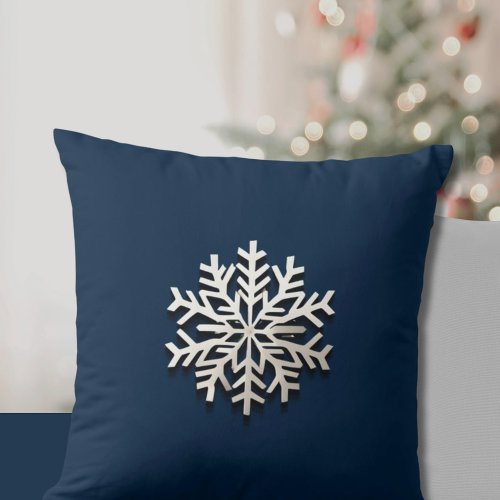 Elegant Snowflake Throw Pillow