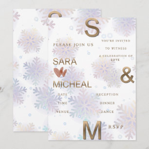 Elegant Snowflake Wedding Invitation – Modern Meta