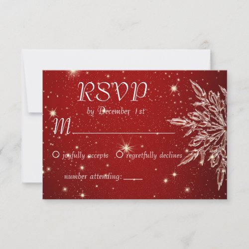 Elegant Snowflake Wedding RSVP Card