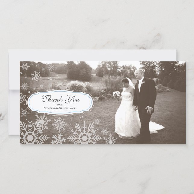 Elegant Snowflake Wedding Thank You (Front)