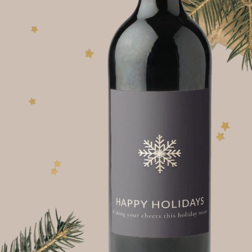 Elegant Snowflake Wine Label