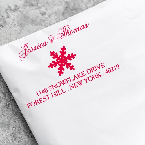 Elegant Snowflake Winter Wedding Self_inking Stamp