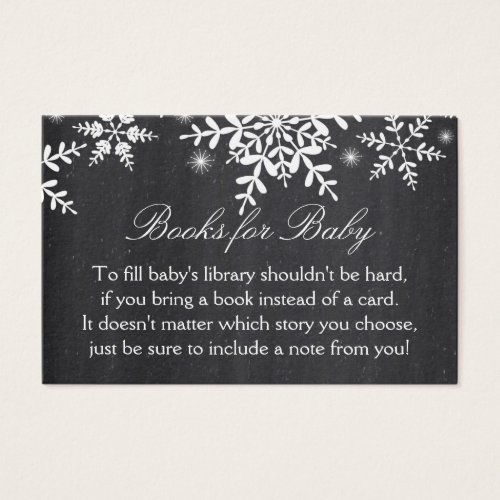Elegant Snowflakes Baby Shower Bring a Book Card