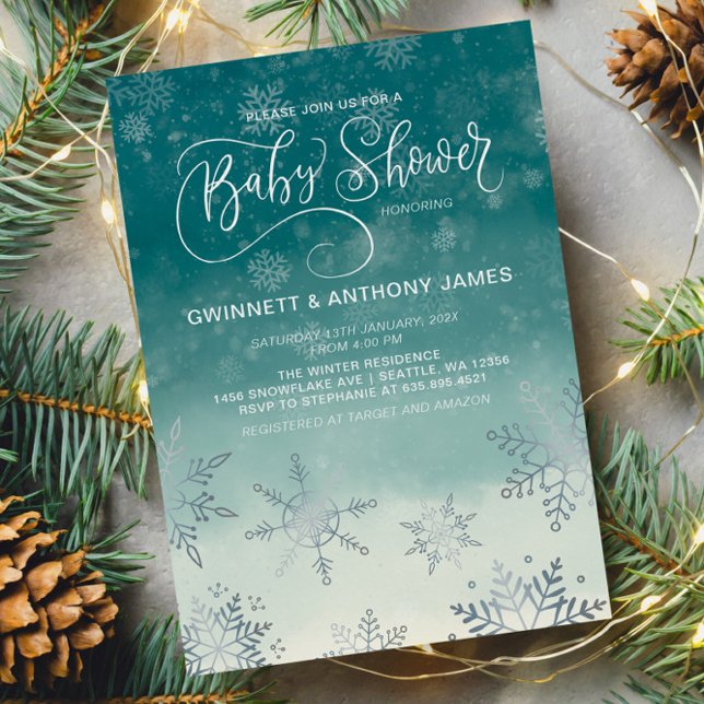 Elegant Snowflakes Baby Shower  Invitation (Creator Uploaded)