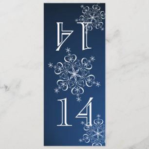 Elegant Snowflakes Blue Table Number
