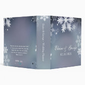 Elegant snowflakes Blue winter Wedding Planner Binder (Background)