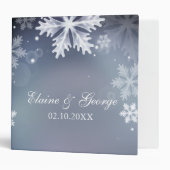 Elegant snowflakes Blue winter Wedding Planner Binder (Front/Inside)