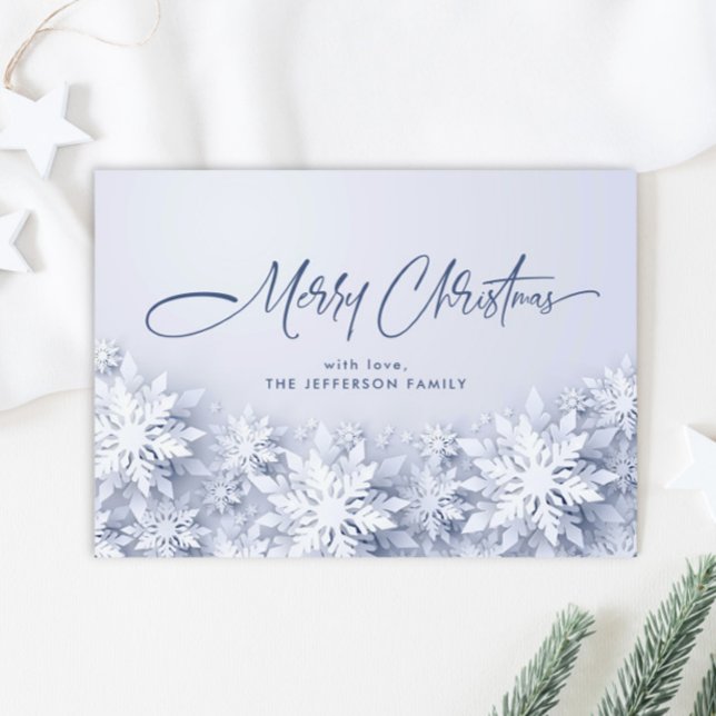 Elegant Snowflakes Christmas Greeting Holiday Card (Creator Uploaded)