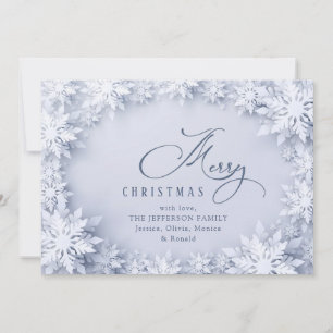 Elegant Snowflakes Christmas Greeting Holiday Card