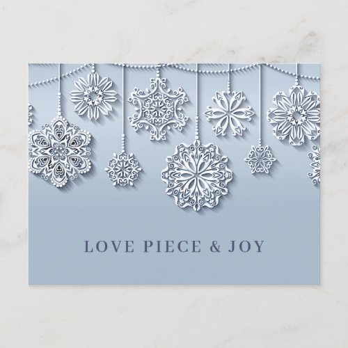 Elegant Snowflakes Christmas Greeting Holiday Postcard