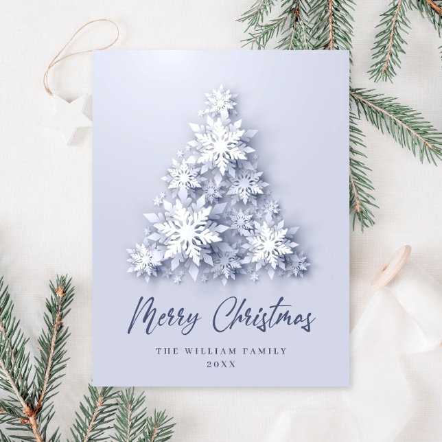 Elegant Snowflakes Christmas Greeting Holiday Postcard (Creator Uploaded)