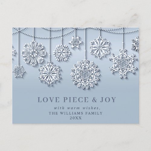 Elegant Snowflakes Christmas Greeting Holiday Postcard
