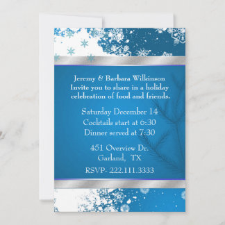 Elegant Snowflakes Christmas Party Invitation