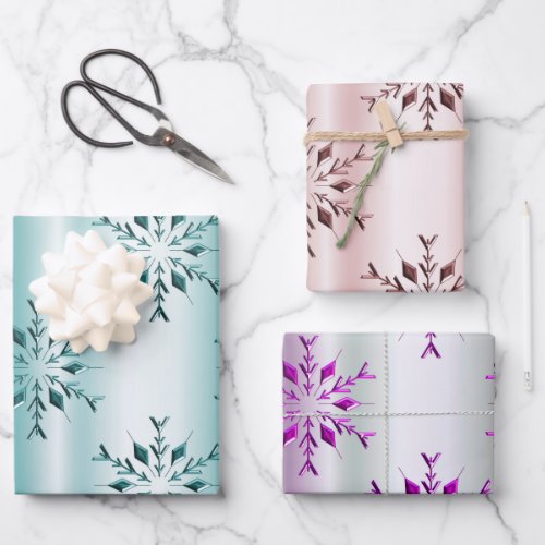 Elegant Snowflakes Christmas Wrapping Paper Sheets