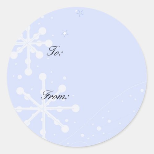 Elegant Snowflakes Classic Round Sticker