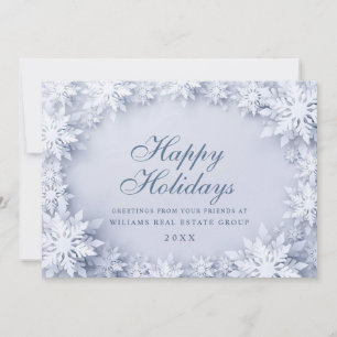 Elegant Snowflakes Corporate Christmas Greeting Holiday Card