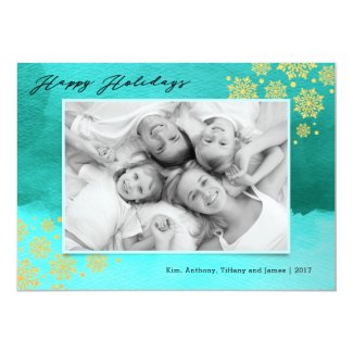 Elegant Snowflakes Happy Holidays Photo Card