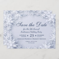 Elegant Snowflakes Holiday Christmas Party Invitation