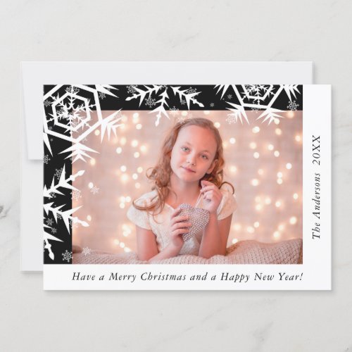 Elegant Snowflakes Merry Christmas Custom Holiday Card
