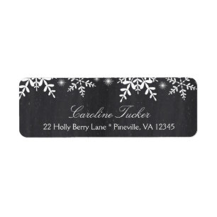Elegant Snowflakes on Chalkboard WinterBaby Shower Label