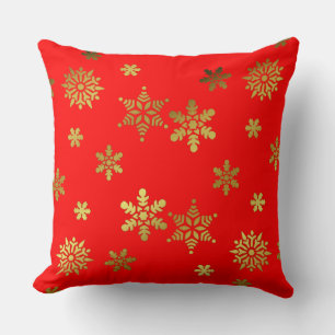 Elegant Snowflakes Pattern Gorgeous Christmas Throw Pillow