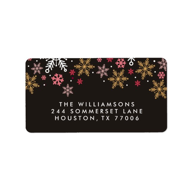 Elegant Snowflakes Personalized Holiday Labels (Front)