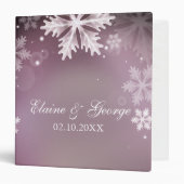 Elegant snowflakes pink winter Wedding Planner 3 Ring Binder (Front/Inside)