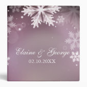 Elegant snowflakes pink winter Wedding Planner 3 Ring Binder (Front)