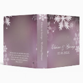 Elegant snowflakes pink winter Wedding Planner 3 Ring Binder (Background)