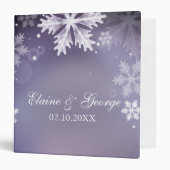 Elegant snowflakes purple winter Wedding Planner Binder (Front/Inside)