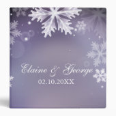 Elegant snowflakes purple winter Wedding Planner Binder (Front)