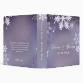 Elegant snowflakes purple winter Wedding Planner Binder (Background)