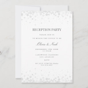 Elegant Snowflakes Reception Invitation Card