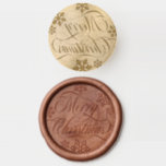 Elegant Snowflakes & Swirly Merry Christmas Wax Seal Stamp<br><div class="desc">Christmas envelope wax seal stamp with snowflakes and a swirly text saying Merry Christmas.</div>